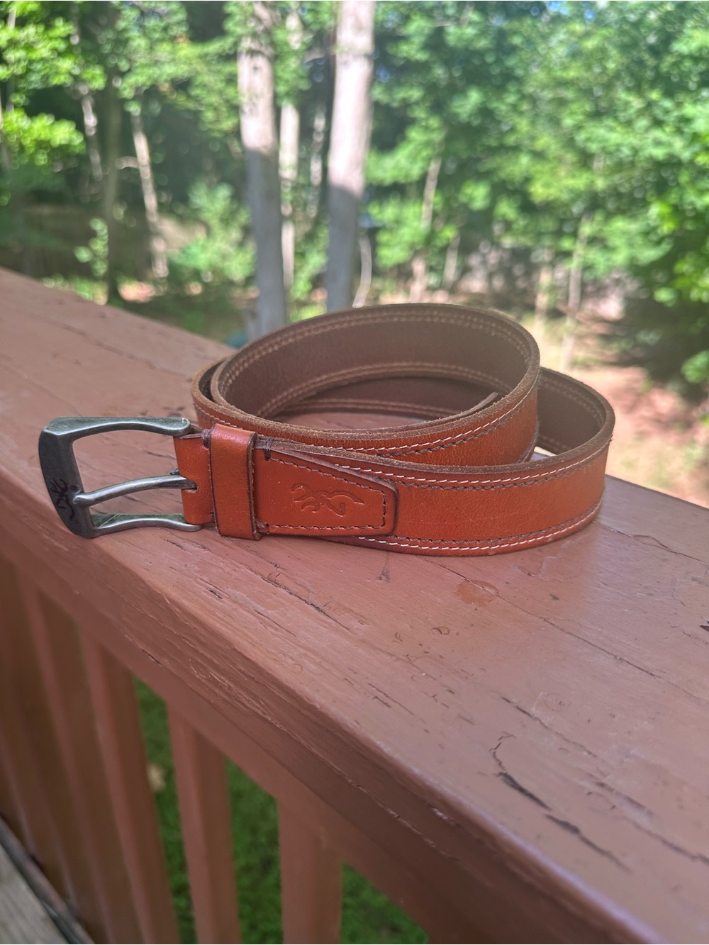 Browning brown leather belt